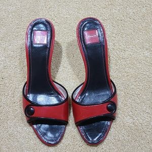 Coach high heel open toe slides